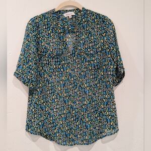 Two by Vince Camuto Multicolor Geometric Blouse